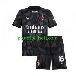Fotballdrakt AC Milan Keeper Mike Maignan 16 Barn Hjemmekit 2024-2025 Svart Kortermet