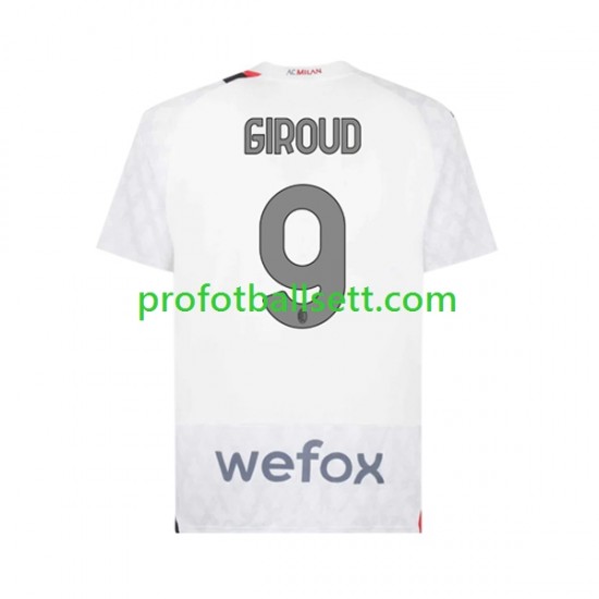 Fotballdrakt AC Milan Olivier Giroud 9 Herre Bortekit 2023-2024 Kortermet