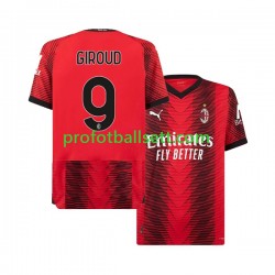 Fotballdrakt AC Milan Olivier Giroud 9 Herre Hjemmekit 2023-2024 Kortermet