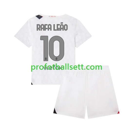 Fotballdrakt AC Milan Rafael Leao 10 Barn Bortekit 2023-2024 Kortermet