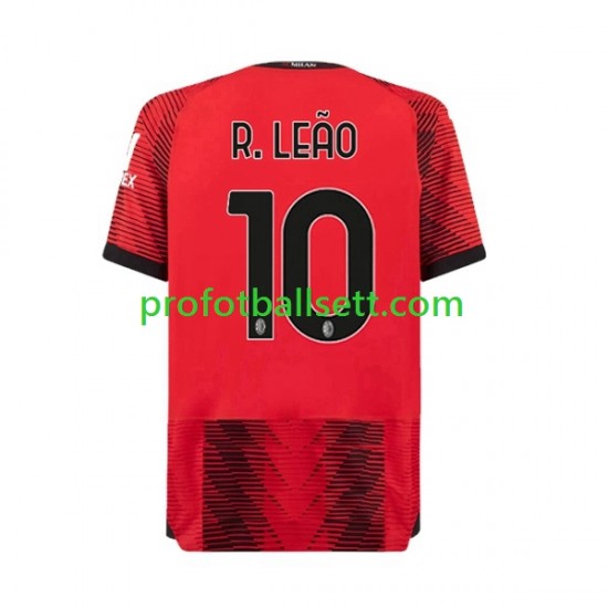 Fotballdrakt AC Milan Rafael Leao 10 Herre Hjemmekit 2023-2024 Kortermet