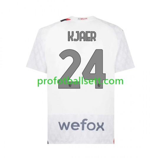 Fotballdrakt AC Milan Simon Kjaer 24 Herre Bortekit 2023-2024 Kortermet