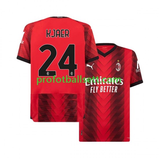 Fotballdrakt AC Milan Simon Kjaer 24 Herre Hjemmekit 2023-2024 Kortermet