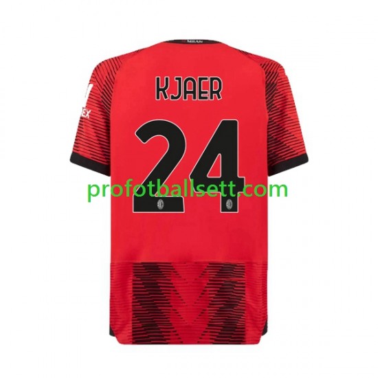 Fotballdrakt AC Milan Simon Kjaer 24 Herre Hjemmekit 2023-2024 Kortermet