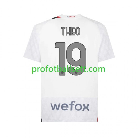 Fotballdrakt AC Milan Theo 19 Herre Bortekit 2023-2024 Kortermet