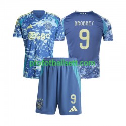 Fotballdrakt AFC Ajax Brian Brobbey 9 Barn Bortekit 2024-2025 Kortermet
