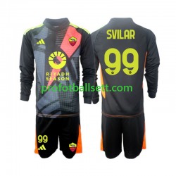 Fotballdrakt AS Roma Keeper Mile Svilar 99 Barn Hjemmekit 2024-2025 Langermet