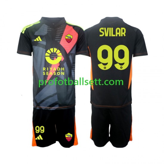 Fotballdrakt AS Roma Keeper Mile Svilar 99 Barn Hjemmekit 2024-2025 Kortermet