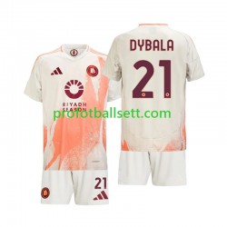 Fotballdrakt AS Roma Paulo Dybala 21 Barn Bortekit 2024-2025 Kortermet