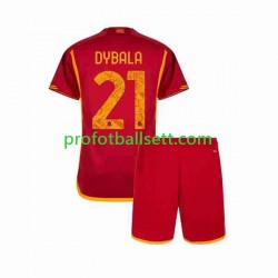 Fotballdrakt AS Roma Paulo Dybala 21 Barn Hjemmekit 2023-2024 Kortermet