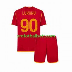 Fotballdrakt AS Roma Romelu Lukaku 90 Barn Hjemmekit 2023-2024 Kortermet