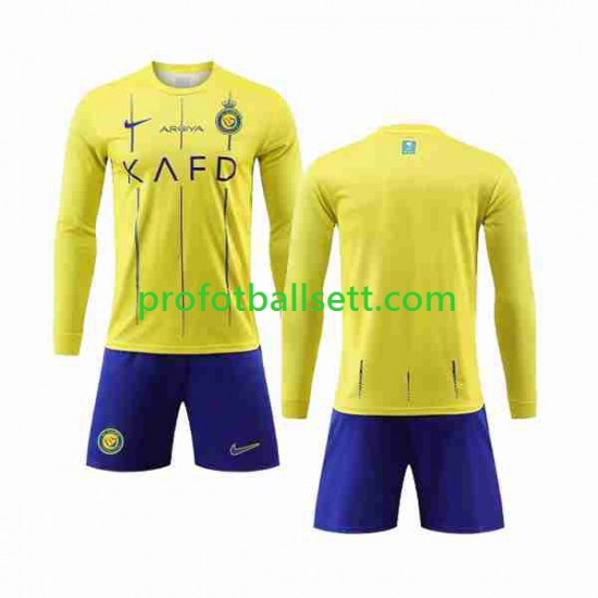 Fotballdrakt Al-Nassr Barn Hjemmekit 2023-2024 Langermet