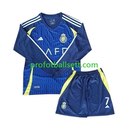 Fotballdrakt Al-Nassr Cristiano Ronaldo 7 Barn Bortekit 2024-2025 Langermet