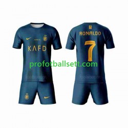 Fotballdrakt Al-Nassr Ronaldo 7 Barn Bortekit 2023-2024 Kortermet