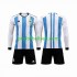 Fotballdrakt Argentina 3 Stars Barn Hjemmekit VM 2022 Langermet