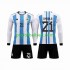Fotballdrakt Argentina 3 Stars Paulo Dybala 21 Barn Hjemmekit VM 2022 Langermet