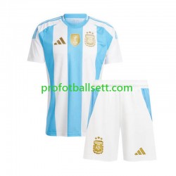 Fotballdrakt Argentina Copa America Barn Hjemmekit 2024 Kortermet