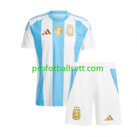 Fotballdrakt Argentina Copa America Barn Hjemmekit 2024 Kortermet
