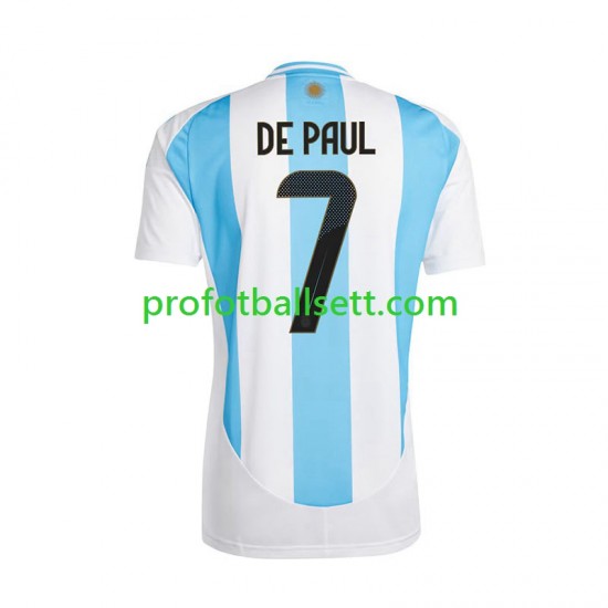 Fotballdrakt Argentina De Paul 7 Copa America Herre Hjemmekit 2024 Kortermet