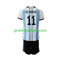 Fotballdrakt Argentina Di Maria 11 Barn Hjemmekit VM 2022 Kortermet