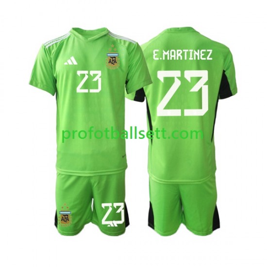 Fotballdrakt Argentina Keeper Emiliano Martinez 23 Barn Hjemmekit VM 2022 Kortermet