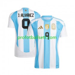 Fotballdrakt Argentina Julian Alvarez 9 Copa America Herre Hjemmekit 2024 Kortermet