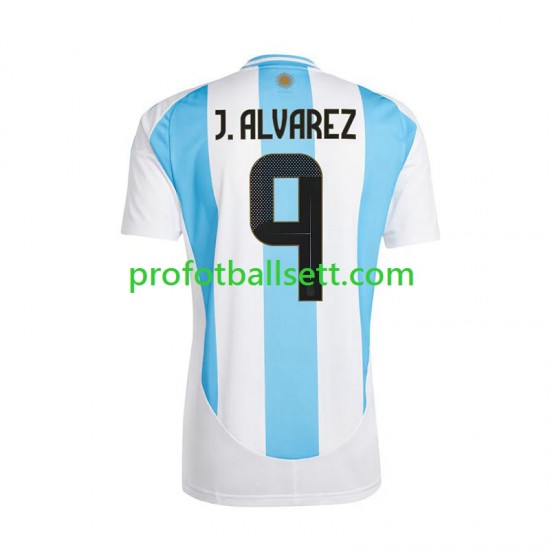 Fotballdrakt Argentina Julian Alvarez 9 Copa America Herre Hjemmekit 2024 Kortermet