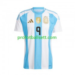 Fotballdrakt Argentina Julian Alvarez 9 Copa America Herre Hjemmekit 2024 Kortermet