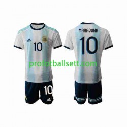 Fotballdrakt Argentina Maradona 10 2019-2020 Barn Hjemmekit Kortermet