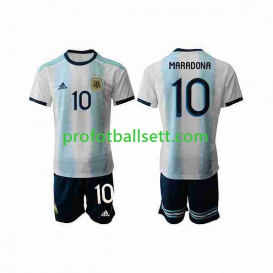 Fotballdrakt Argentina Maradona 10 2019-2020 Barn Hjemmekit Kortermet