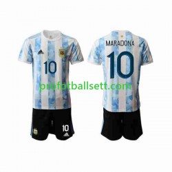 Fotballdrakt Argentina Maradona 10 2020-2021 Barn Hjemmekit Kortermet