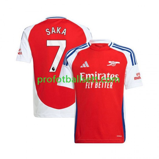 Fotballdrakt Arsenal Bukayo Saka 7 Herre Hjemmekit 2024-2025 Rød Kortermet