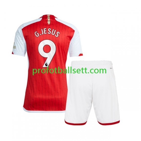 Fotballdrakt Arsenal Gabriel Jesus 9 Barn Hjemmekit 2023-2024 Kortermet