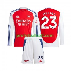 Fotballdrakt Arsenal Mikel Merino 23 Barn Hjemmekit 2024-2025 Langermet