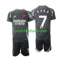 Fotballdrakt Arsenal Saka 7 Barn Bortekit 2024-2025 Kortermet