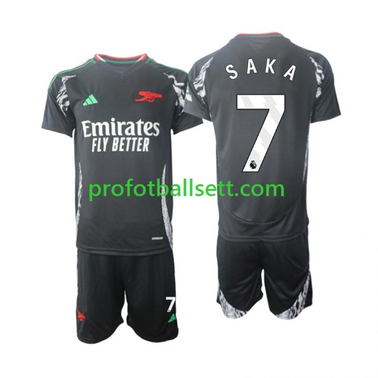 Fotballdrakt Arsenal Saka 7 Barn Bortekit 2024-2025 Kortermet