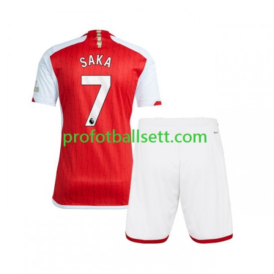 Fotballdrakt Arsenal Saka 7 Barn Hjemmekit 2023-2024 Kortermet