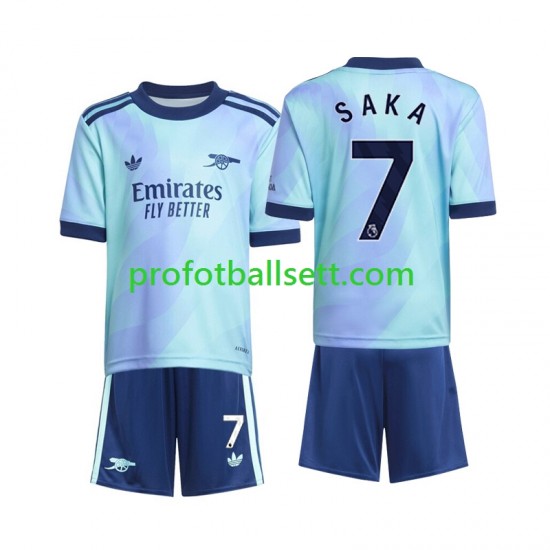 Fotballdrakt Arsenal Saka 7 Barn Tredjekit 2024-2025 Kortermet