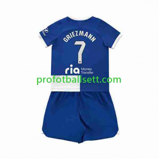 Fotballdrakt Atlético Madrid 2 Antoine Griezmann 7 Barn Bortekit 2023-2024 Kortermet