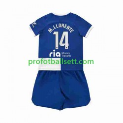 Fotballdrakt Atlético Madrid 2 Marcos Llorente 14 Barn Bortekit 2023-2024 Kortermet