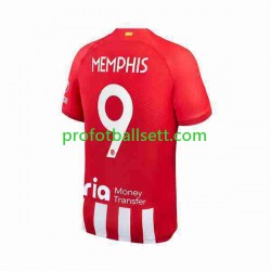 Fotballdrakt Atlético Madrid 2 Memphis Depay 9 Herre Hjemmekit 2023-2024 Kortermet