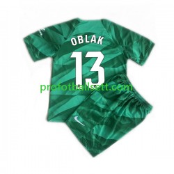 Fotballdrakt Atlético Madrid Keeper Jan Oblak 13 Barn Bortekit 2023-2024 Kortermet