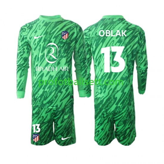 Fotballdrakt Atlético Madrid Keeper Jan Oblak 13 Barn Bortekit 2024-2025 Langermet