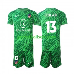 Fotballdrakt Atlético Madrid Keeper Jan Oblak 13 Barn Bortekit 2024-2025 Kortermet
