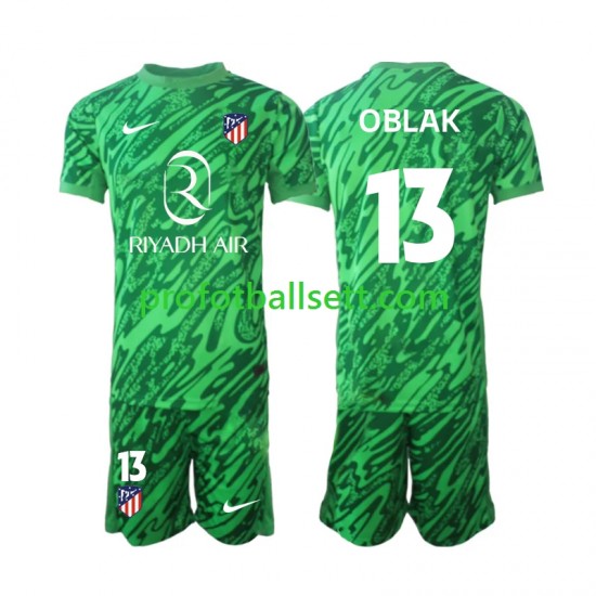 Fotballdrakt Atlético Madrid Keeper Jan Oblak 13 Barn Bortekit 2024-2025 Kortermet