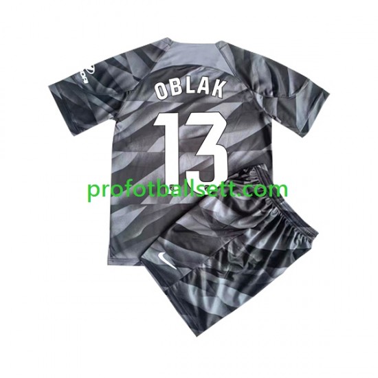 Fotballdrakt Atlético Madrid Keeper Jan Oblak 13 Barn Hjemmekit 2023-2024 Kortermet