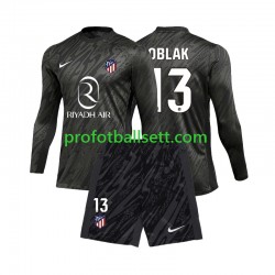 Fotballdrakt Atlético Madrid Keeper Jan Oblak 13 Barn Hjemmekit 2024-2025 Langermet