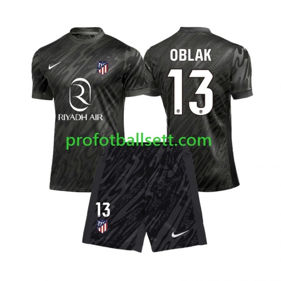Fotballdrakt Atlético Madrid Keeper Jan Oblak 13 Barn Hjemmekit 2024-2025 Kortermet