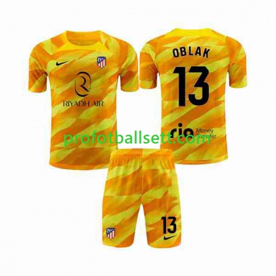 Fotballdrakt Atlético Madrid Keeper Jan Oblak 13 Barn 2023-2024 Oransje Kortermet