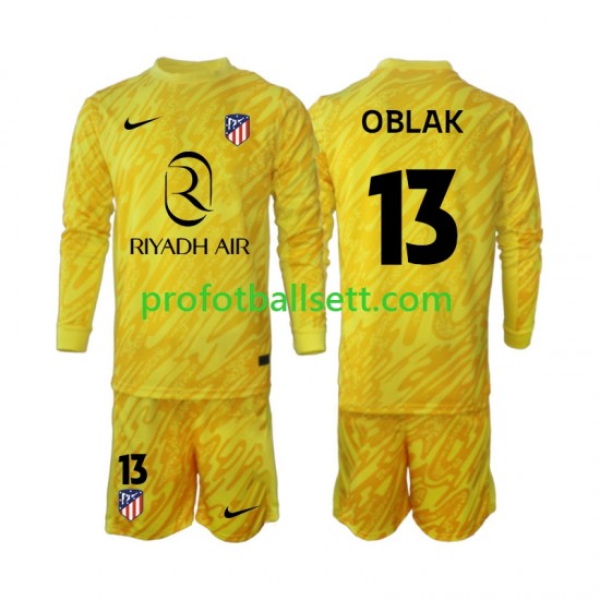 Fotballdrakt Atlético Madrid Keeper Jan Oblak 13 Barn Tredjekit 2024-2025 Langermet